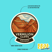 Vermilion Cliffs Sticker | Arizona Travel Decal | Vermilion Cliffs National Monument Illustration Sticker