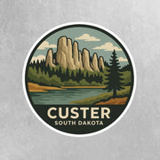 Custer South Dakota Sticker | Custer Travel Decal | South Dakota Illustration Sticker