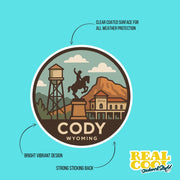 Cody Sticker | Wyoming Travel Decal | Cody National Park Illustration Sticker