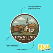 Townsend Tennessee Sticker | Townsend Travel Decal | Tennessee Illustration Sticker