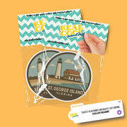 St George Island Florida Sticker | St George Island Travel Decal | Florida Illustration Sticker
