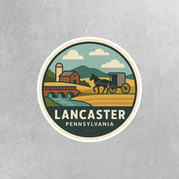 Lancaster, Pennsylvania Sticker | Lancaster Travel Decal | Pennsylvania Illustration Sticker