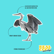 Blue Heron Sticker - Great Blue Heron Decal - Blue Heron Sticker