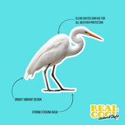 Great Egret Sticker - Great Great Egret Decal - Great Egret Sticker