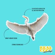 Great Egret Sticker - Great Great Egret Decal - Great Egret Sticker