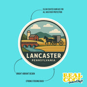 Lancaster, Pennsylvania Sticker | Lancaster Travel Decal | Pennsylvania Illustration Sticker