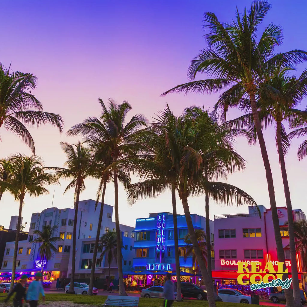 Miami Beach Sticker - Beach Sticker - Miami Beach Vintage Postage Stamp Sticker