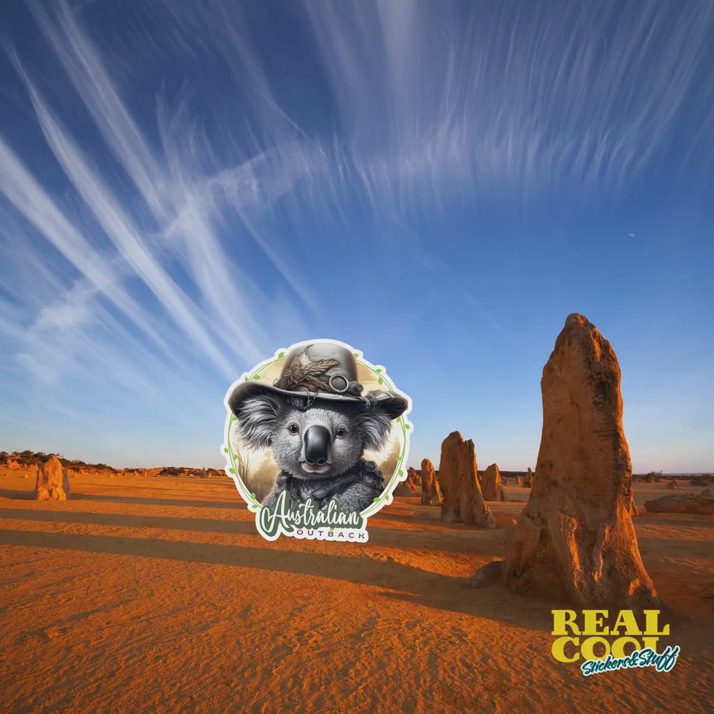 Australian Outback Sticker - Cute Koala Bear Vinyl Decal for Laptops, Water Bottles & More - Perfect Gift for Animal Lovers